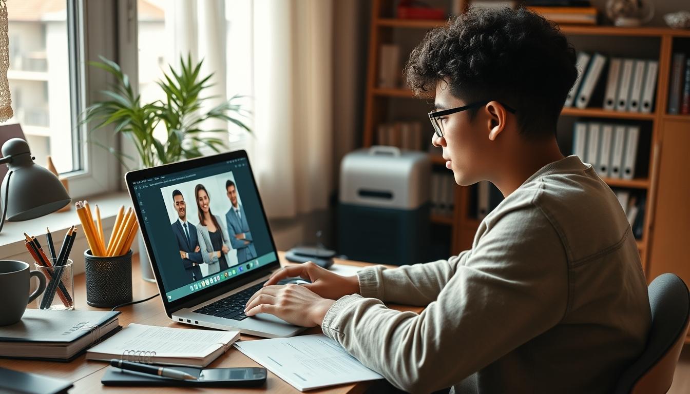 Student using a study guide to organize academic notes